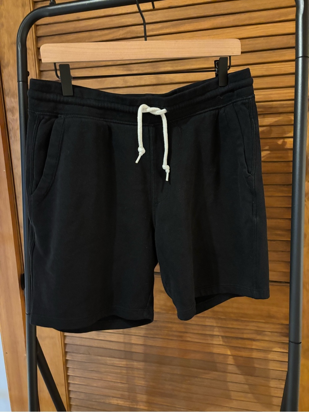 Old Navy Black Drawstring Lounge Shorts with White Cord